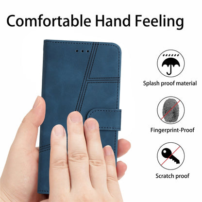 For iPhone 16 Pro Skin-feel Stitching Leather Phone Case(Blue) - iPhone 16 Pro Cases by buy2fix | Online Shopping UK | buy2fix