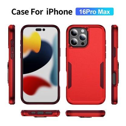 For iPhone 16 Pro Max Pioneer Armor Heavy Duty PC + TPU Phone Case(Red+Rose Red) - iPhone 16 Pro Max Cases by buy2fix | Online Shopping UK | buy2fix