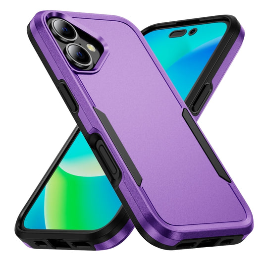 For iPhone 16 Plus Pioneer Armor Heavy Duty PC + TPU Phone Case(Purple+Black) - iPhone 16 Plus Cases by buy2fix | Online Shopping UK | buy2fix