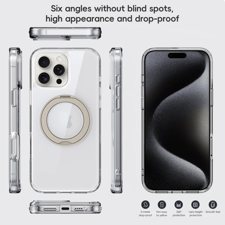 For iPhone 16 Pro Crystal Clear MagSafe Magnetic Holder Phone Case(Transparent Black) - iPhone 16 Pro Cases by buy2fix | Online Shopping UK | buy2fix