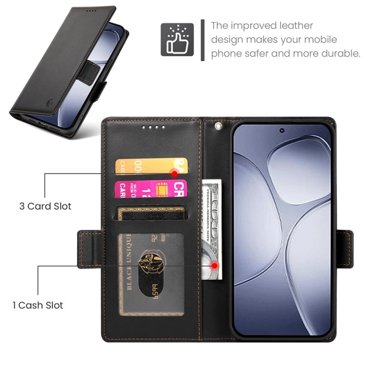 For Redmi K70 Ultra Side Buckle Magnetic Frosted Leather Phone Case(Black) - Xiaomi Cases by buy2fix | Online Shopping UK | buy2fix