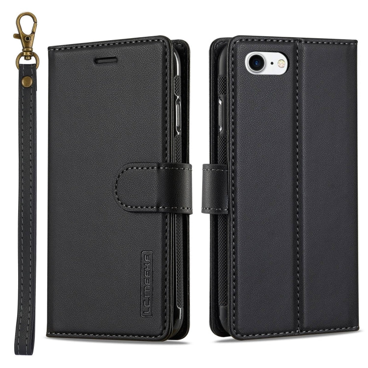 For iPhone 7 / 8 / SE 2020 2022 LC.IMEEKE L2 Series Detachable Magsafe PU Phone Case with Lanyard(Black) - iPhone SE 2022 / 2020 / 8 / 7 Cases by LC.IMEEKE | Online Shopping UK | buy2fix