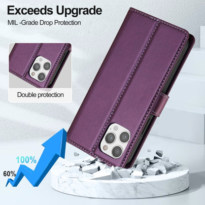 For iPhone 14 Pro Max LC.IMEEKE L2 Series Detachable Magsafe PU Phone Case with Lanyard(Purple) - iPhone 14 Pro Max Cases by LC.IMEEKE | Online Shopping UK | buy2fix