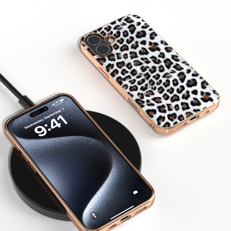 For iPhone 16 Nano Plating Leopard Print Phone Case(Silver) - iPhone 16 Cases by buy2fix | Online Shopping UK | buy2fix