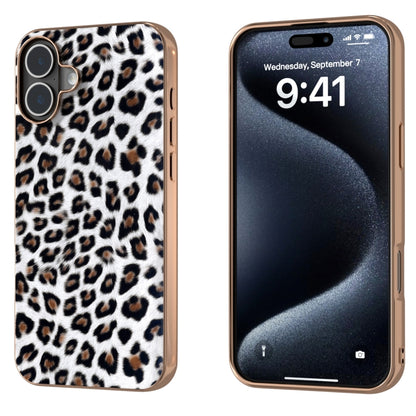 For iPhone 16 Plus Nano Plating Leopard Print Phone Case(Silver) - iPhone 16 Plus Cases by buy2fix | Online Shopping UK | buy2fix