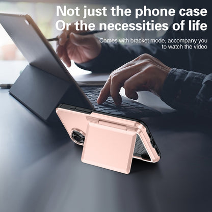 For iPhone 16 Card Slot Holder Phone Case(Rose Gold) - iPhone 16 Cases by buy2fix | Online Shopping UK | buy2fix