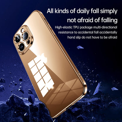 For iPhone 16 Plus SULADA Shine Through Series Plating TPU Transparent Phone Case(Gold) - iPhone 16 Plus Cases by SULADA | Online Shopping UK | buy2fix