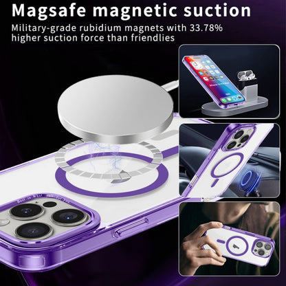 For iPhone 16 Pro Max Ice Color Magnetic Series Magsafe Magnetic PC Hybrid TPU Phone Case(Purple) - iPhone 16 Pro Max Cases by buy2fix | Online Shopping UK | buy2fix