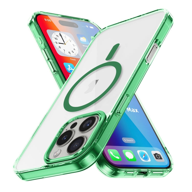 For iPhone 16 Pro Max Ice Color Magnetic Series Magsafe Magnetic PC Hybrid TPU Phone Case(Green) - iPhone 16 Pro Max Cases by buy2fix | Online Shopping UK | buy2fix