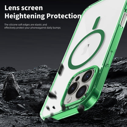 For iPhone 16 Pro Max Ice Color Magnetic Series Magsafe Magnetic PC Hybrid TPU Phone Case(Green) - iPhone 16 Pro Max Cases by buy2fix | Online Shopping UK | buy2fix