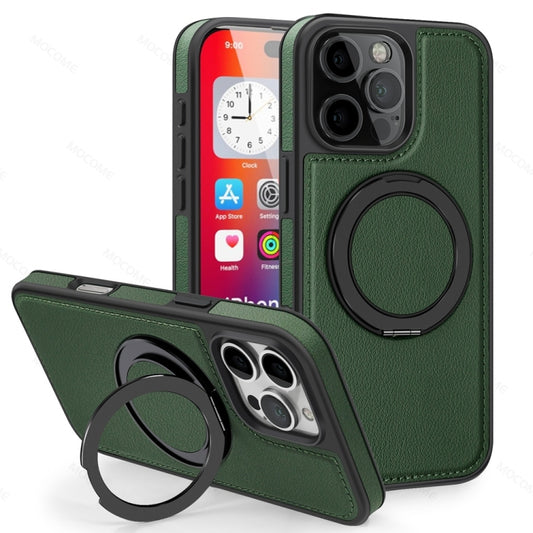 For iPhone 16 Pro Max Yashi 360 Degree Rotating MagSafe Holder Phone Case(Dark Green) - iPhone 16 Pro Max Cases by buy2fix | Online Shopping UK | buy2fix