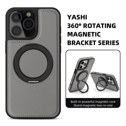 For iPhone 16 Pro Yashi 360 Degree Rotating MagSafe Holder Phone Case(Grey) - iPhone 16 Pro Cases by buy2fix | Online Shopping UK | buy2fix