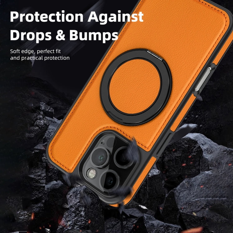 For iPhone 16 Plus Yashi 360 Degree Rotating MagSafe Holder Phone Case(Orange) - iPhone 16 Plus Cases by buy2fix | Online Shopping UK | buy2fix