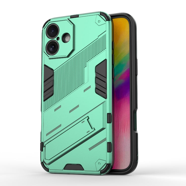 For iPhone 16 Plus Punk Armor 2 in 1 PC + TPU Phone Case with Holder(Green) - iPhone 16 Plus Cases by buy2fix | Online Shopping UK | buy2fix