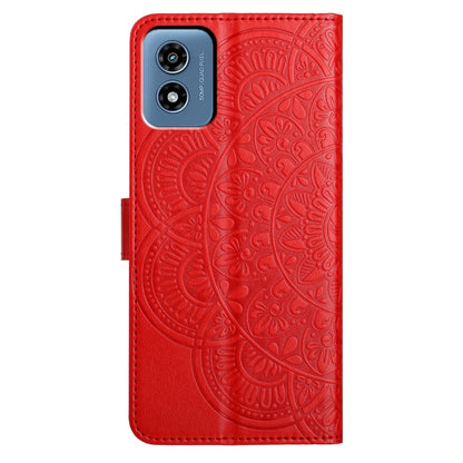 For Motorola Moto G Play 2024 Flower Embossed Leather Phone Case(Red) - Motorola Cases by buy2fix | Online Shopping UK | buy2fix