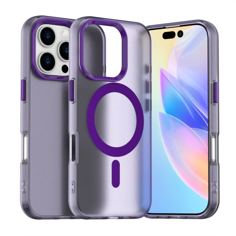 For iPhone 16 Pro Candy Magsafe PC Hybrid TPU Phone Case(Purple) - iPhone 16 Pro Cases by buy2fix | Online Shopping UK | buy2fix