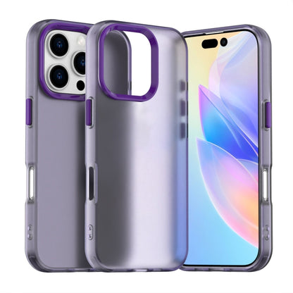 For iPhone 16 Pro Candy PC Hybrid TPU Shockproof Phone Case(Purple) - iPhone 16 Pro Cases by buy2fix | Online Shopping UK | buy2fix