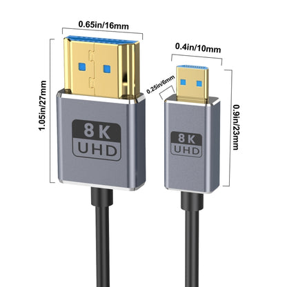 30cm Coaxial Micro HDMI to HDMI 8K UHD 48Gbps Video Connection Cable, Style:Straight Head - Cable by buy2fix | Online Shopping UK | buy2fix