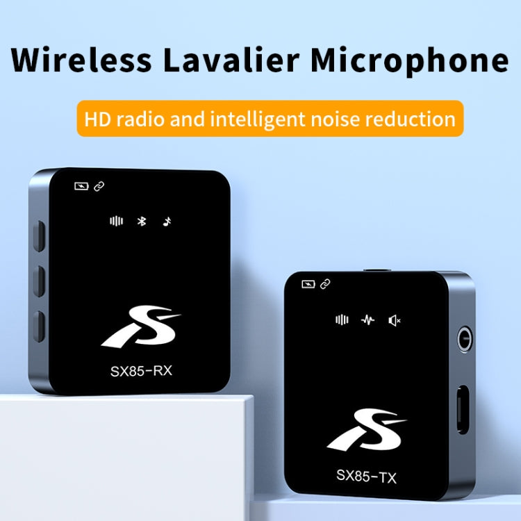 SX85 1 TX + 1 RX Square Smart Noise Reduction Lavalier Wireless Microphone(8 Pin) - Microphone by buy2fix | Online Shopping UK | buy2fix