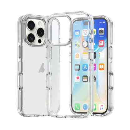 For iPhone 16 Pro Metal Buttons PC Hybrid TPU Phone Case(Transparent) - iPhone 16 Pro Cases by buy2fix | Online Shopping UK | buy2fix