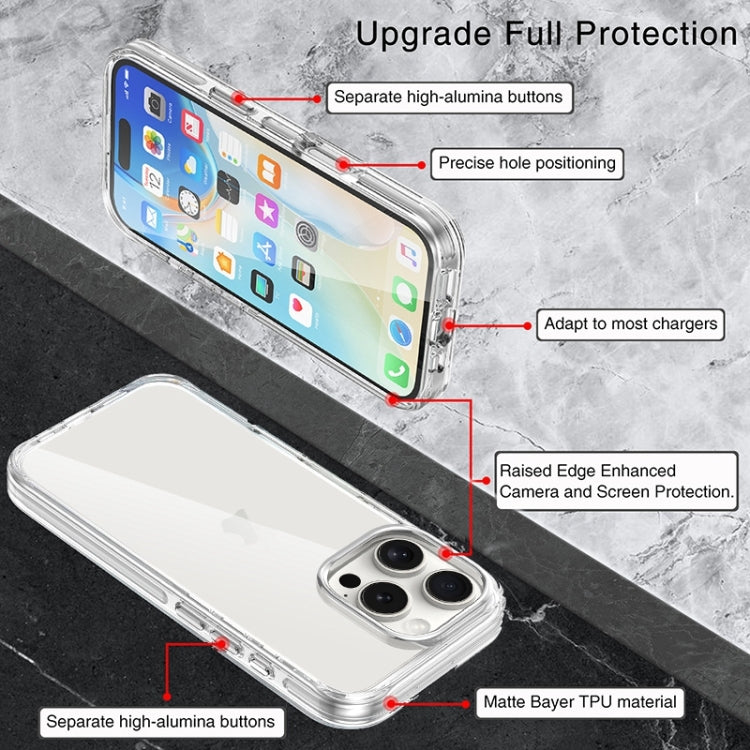 For iPhone 16 Pro Metal Buttons PC Hybrid TPU Phone Case(Transparent) - iPhone 16 Pro Cases by buy2fix | Online Shopping UK | buy2fix