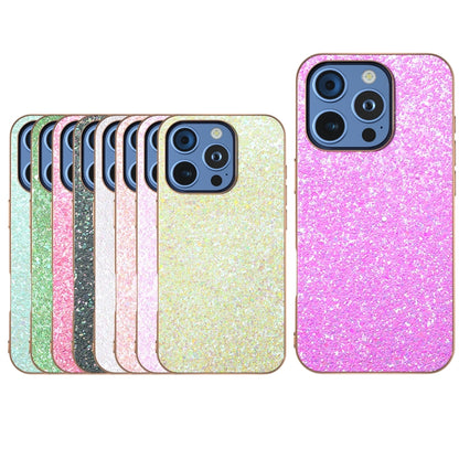 For iPhone 16 Pro Max Electroplating Frame Colorful Glitter Phone Case(Black Green) - iPhone 16 Pro Max Cases by buy2fix | Online Shopping UK | buy2fix