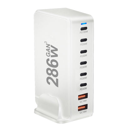 YMX-986 286W 6Type-C, 3USB 8-Ports Desktop Fast Charger, Plug Type:AU Plug(White) - Multifunction Charger by buy2fix | Online Shopping UK | buy2fix