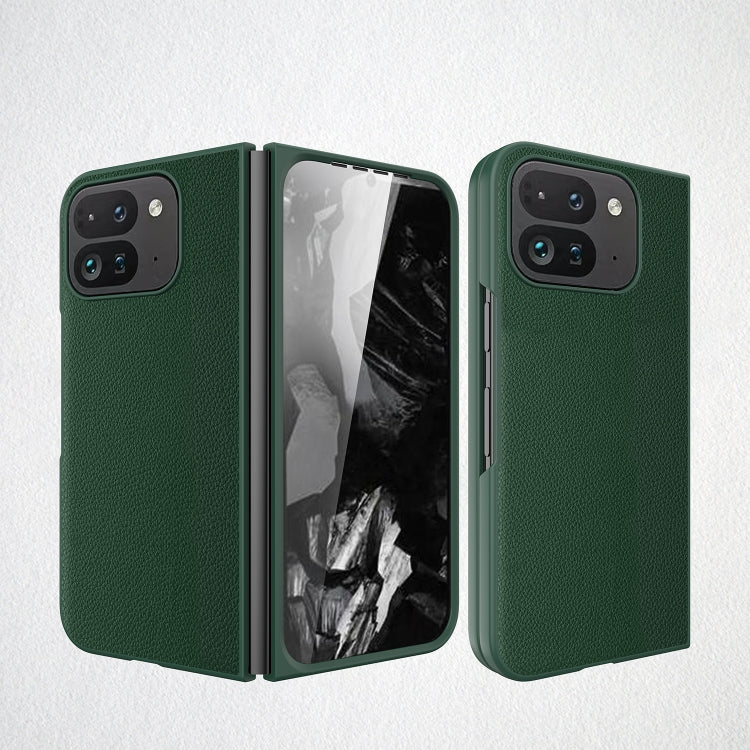 For Google Pixel 9 Pro Fold Litchi Texture Leather PC Shockproof Phone Case(Green) - Google Cases by buy2fix | Online Shopping UK | buy2fix