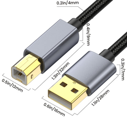 USB 2.0 A Male to B Male Square Port Printer Data Transmission Extension Cable, Length:0.3m - USB Cable by buy2fix | Online Shopping UK | buy2fix