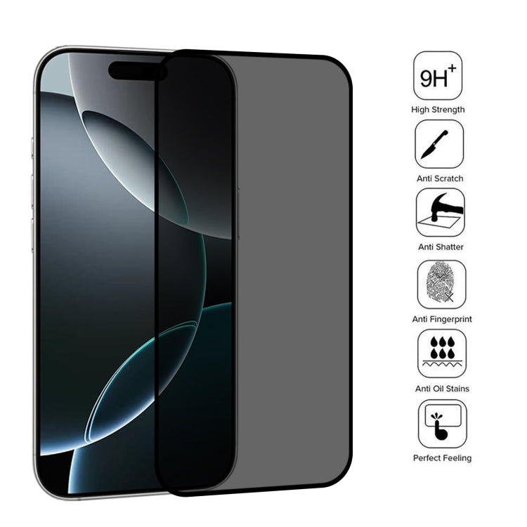 For iPhone 16 Pro Full Cover Anti-spy Silk Screen Tempered Glass Film - iPhone 16 Pro Tempered Glass by buy2fix | Online Shopping UK | buy2fix