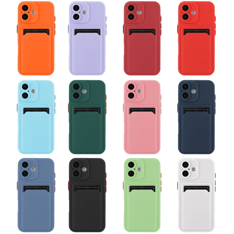 For iPhone 16 Plus Skin Feel Card Contrast Color Button TPU Phone Case(Orange) - iPhone 16 Plus Cases by buy2fix | Online Shopping UK | buy2fix