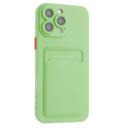 For iPhone 16 Pro Max Skin Feel Card Contrast Color Button TPU Phone Case(Light Green) - iPhone 16 Pro Max Cases by buy2fix | Online Shopping UK | buy2fix