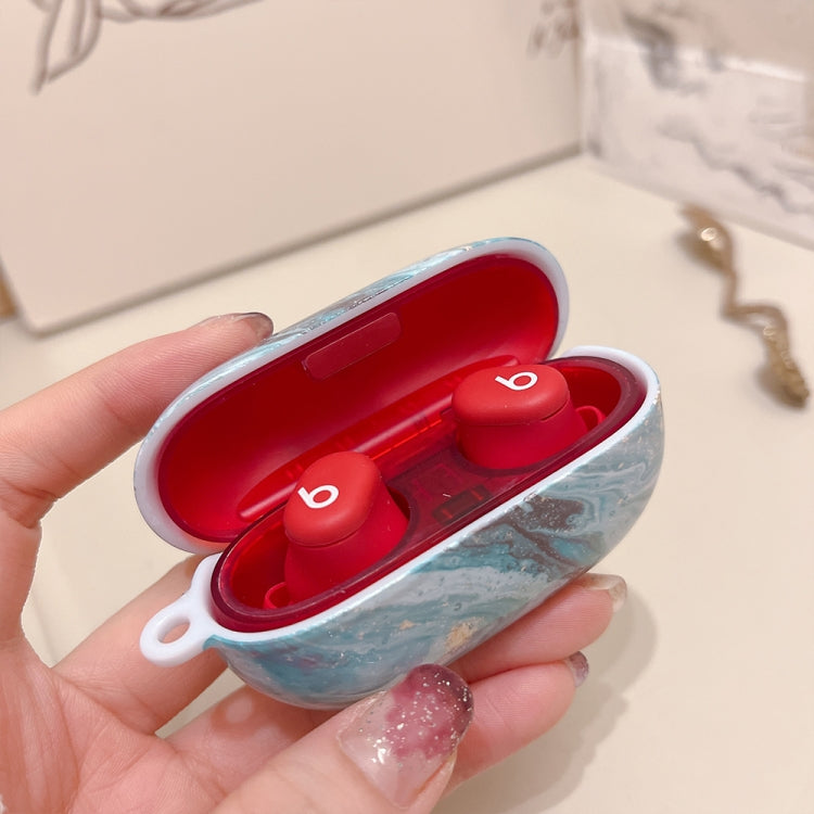 For Beats Solo Buds Marble Texture Glossy PC Earphone Protective Case(Black) - Other Case by buy2fix | Online Shopping UK | buy2fix