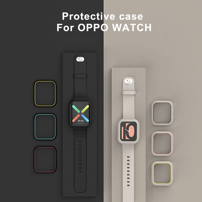 For OPPO Watch 46mm Smart Watch TPU Protective Case, Color:Black+White Luminous Green -  by buy2fix | Online Shopping UK | buy2fix