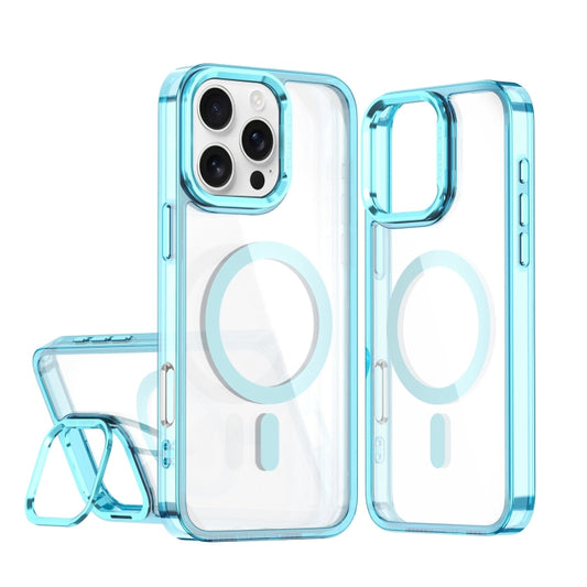 For iPhone 16 Pro Acrylic Camera Holder MagSafe Magnetic Phone Case(Blue) - iPhone 16 Pro Cases by buy2fix | Online Shopping UK | buy2fix