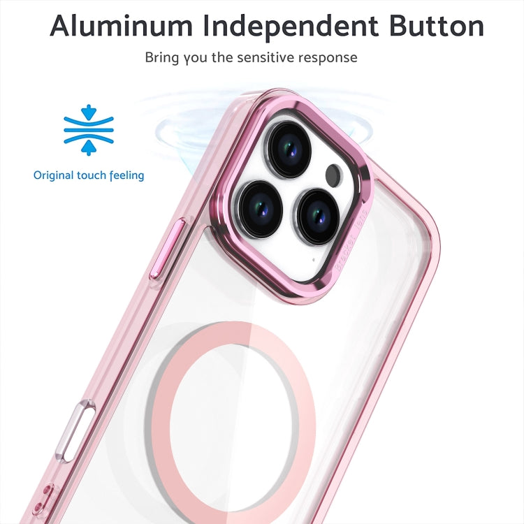 For iPhone 16 Plus Acrylic Camera Holder MagSafe Magnetic Phone Case(Pink) - iPhone 16 Plus Cases by buy2fix | Online Shopping UK | buy2fix