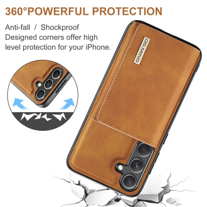 For Samsung Galaxy S24 FE 5G DG.MING M1 Series 3-Fold Multi Card Wallet + Magnetic Phone Case(Brown) - Galaxy S24 FE 5G Cases by DG.MING | Online Shopping UK | buy2fix