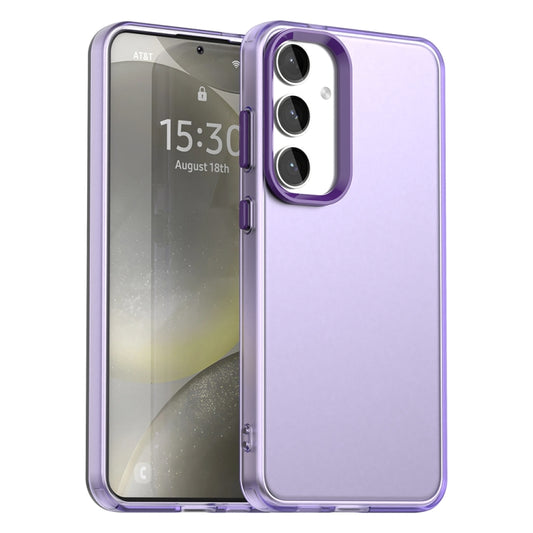 For Samsung Galaxy S25 5G Candy PC Hybrid TPU Shockproof Phone Case(Purple) - Galaxy S25 5G Cases by buy2fix | Online Shopping UK | buy2fix