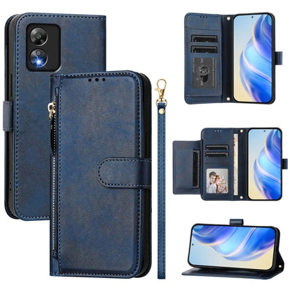 For Boost Mobile Celero 5G+ 2024 / Celero 3+ Multi-Card Slots Zipper Wallet Leather Phone Case(Blue) - More Brand by buy2fix | Online Shopping UK | buy2fix