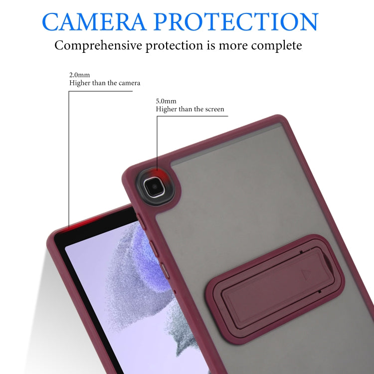 For Samsung Galaxy Tab S6 Lite P610 / P615 Skin Feel Holder PC Hybrid TPU Tablet Case(Wine Red) - Tab S6 Lite P610 / P615 by buy2fix | Online Shopping UK | buy2fix