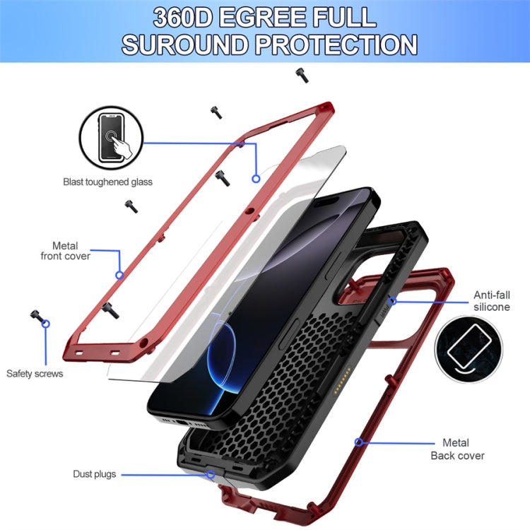 For iPhone 16 Pro Max Shockproof IP54 Life Waterproof Phone Case(Red) - iPhone 16 Pro Max Cases by buy2fix | Online Shopping UK | buy2fix