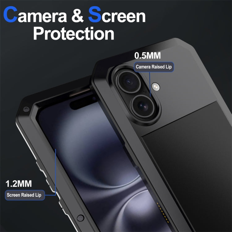 For iPhone 16 Plus Shockproof IP54 Life Waterproof Phone Case(Black) - iPhone 16 Plus Cases by buy2fix | Online Shopping UK | buy2fix