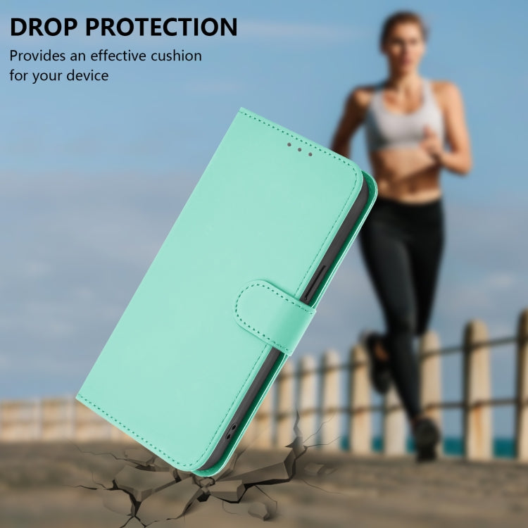 For Sony Xperia 10 VI 2024 Skin Feel Solid Color Leather Phone Case with Lanyard(Mint Green) - Sony Cases by buy2fix | Online Shopping UK | buy2fix