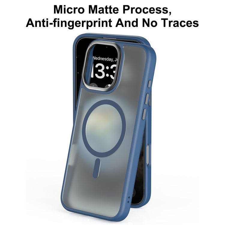 For iPhone 16 Mutural Skin Feel Series Frosted MagSafe Magnetic Phone Case(Blue) - iPhone 16 Cases by Mutural | Online Shopping UK | buy2fix