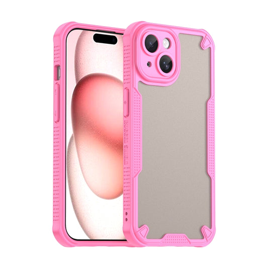 For iPhone 15 Plus Armor Glaze PC Hybrid TPU Phone Case(Pink) - iPhone 15 Plus Cases by buy2fix | Online Shopping UK | buy2fix