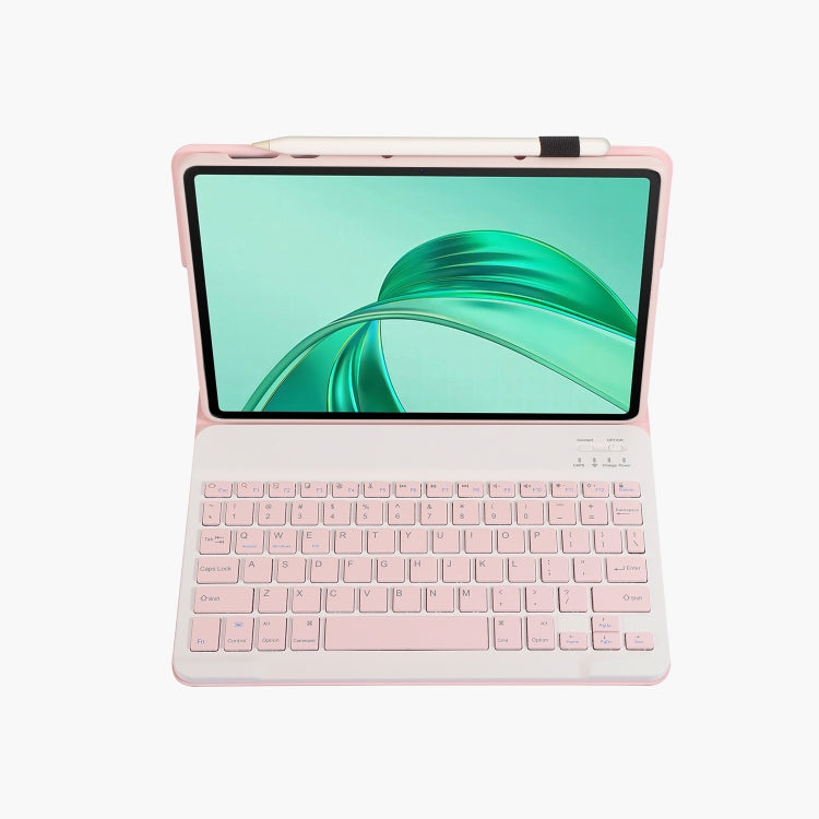 For Honor Pad X8a / X9 2024 AH25 Ultra-thin Detachable Bluetooth Keyboard Leather Tablet Case(Pink White) - Huawei Keyboard by buy2fix | Online Shopping UK | buy2fix