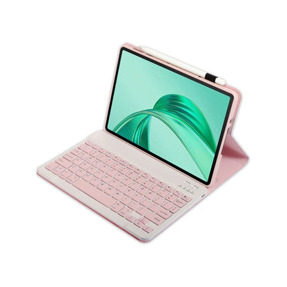 For Honor Pad X8a / X9 2024 AH25 Ultra-thin Detachable Bluetooth Keyboard Leather Tablet Case(Pink White) - Huawei Keyboard by buy2fix | Online Shopping UK | buy2fix