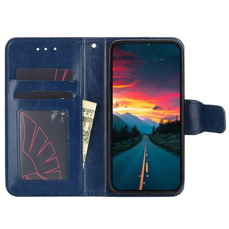 For iPhone 16 Pro Crystal Texture Leather Phone Case(Royal Blue) - iPhone 16 Pro Cases by buy2fix | Online Shopping UK | buy2fix