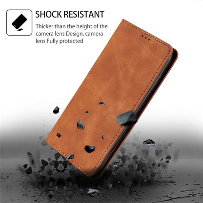 For iPhone 16 Skin Feel Magnetic Leather Phone Case(Light Brown) - iPhone 16 Cases by buy2fix | Online Shopping UK | buy2fix