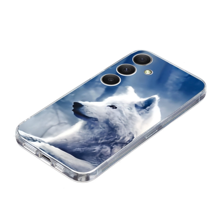 For Samsung Galaxy S25 FE 5G Colorful Painting Pattern TPU Phone Case(White Wolf) - Galaxy Phone Cases by buy2fix | Online Shopping UK | buy2fix